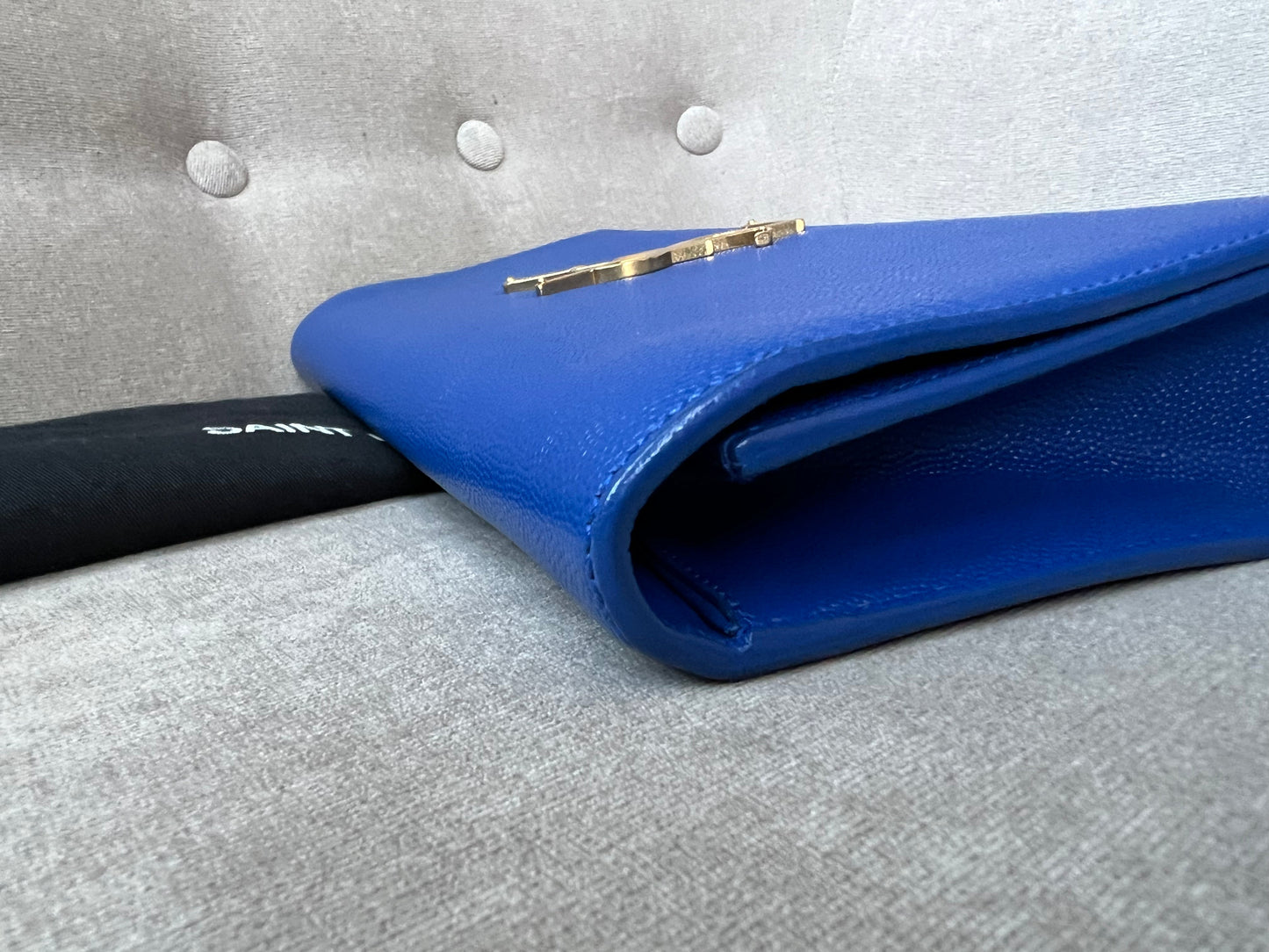 Yves Saint Laurent (YSL) Blue Cassandre Clutch