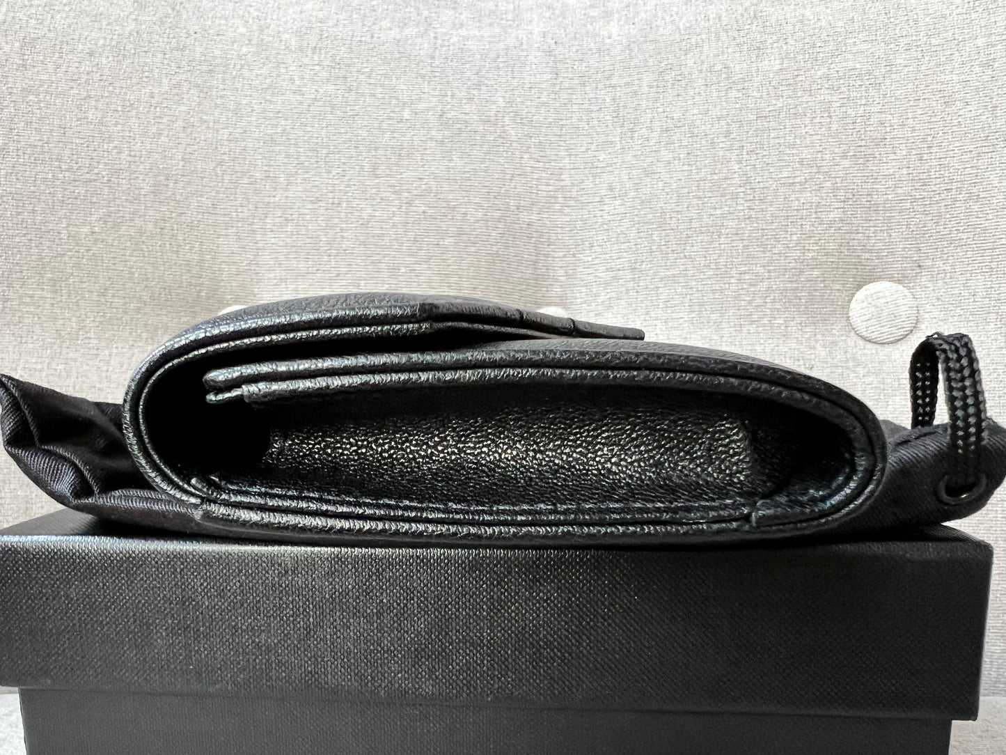 Yves Saint Laurent Black Small Envelope Wallet in Lambskin