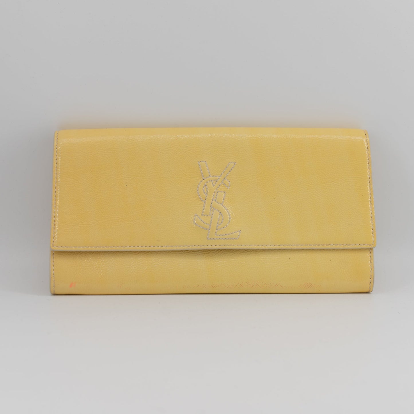 Yves Saint Laurent yellow leather clutch TWS pop