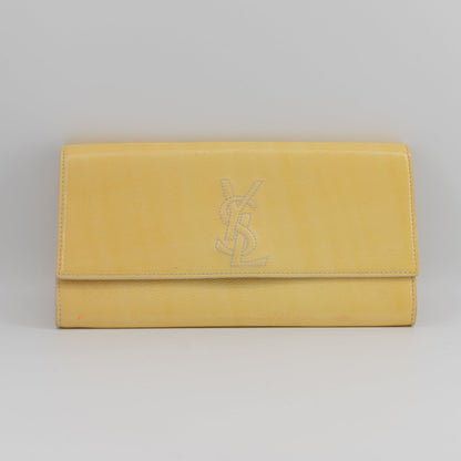 Yves Saint Laurent yellow leather clutch TWS pop