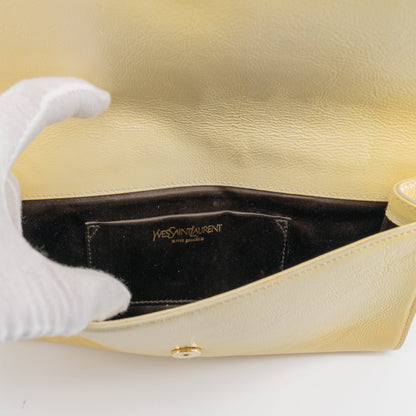 Yves Saint Laurent yellow leather clutch TWS pop