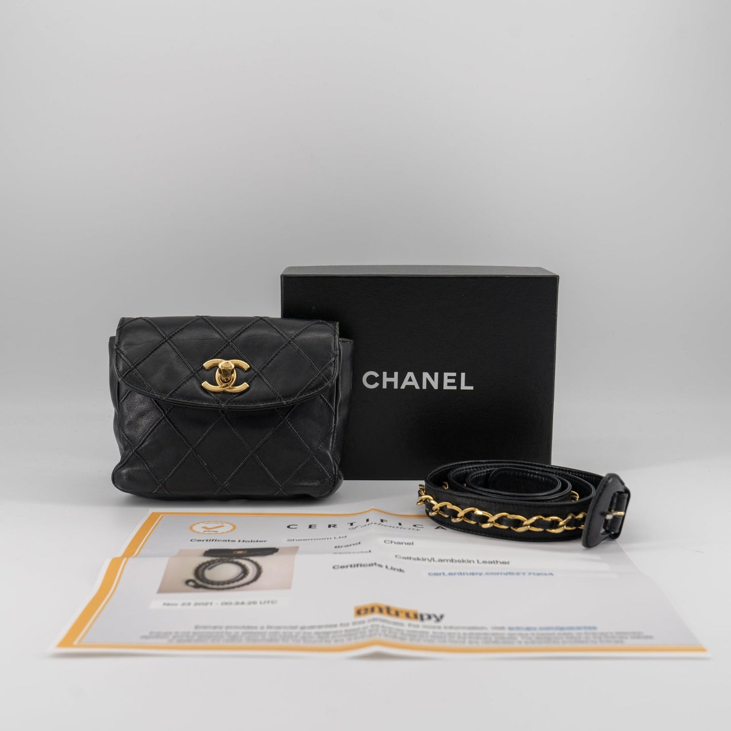 Chanel Black Gold Bag Bum bag Belt