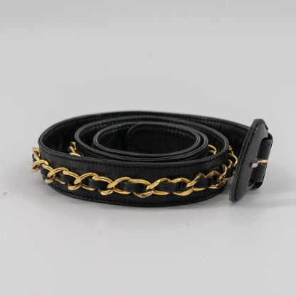 Chanel Black Gold Bag Bum bag Belt