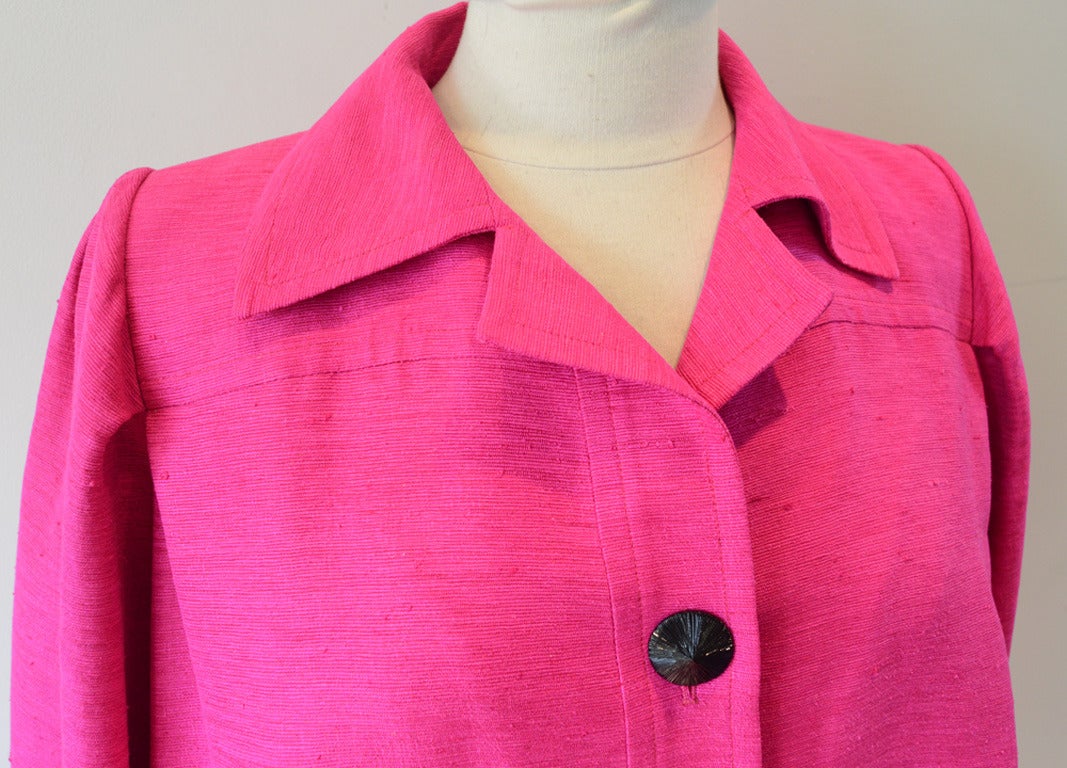 Yves Saint Laurent Vintage Pink Silk and Linen Faille Jacket