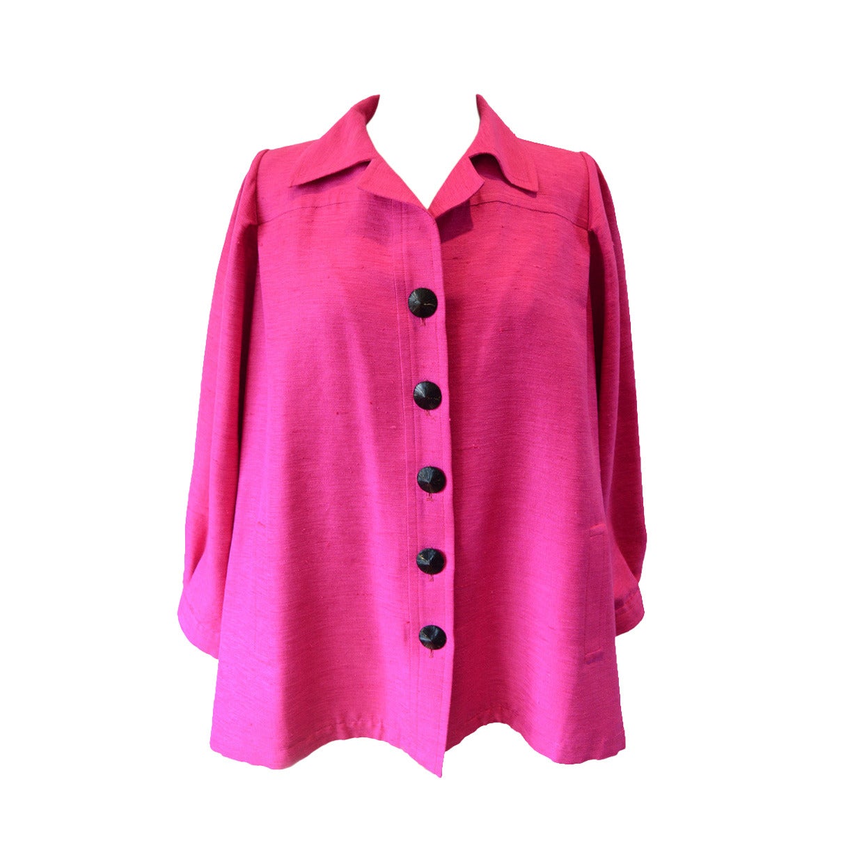 Yves Saint Laurent Vintage Pink Silk and Linen Faille Jacket