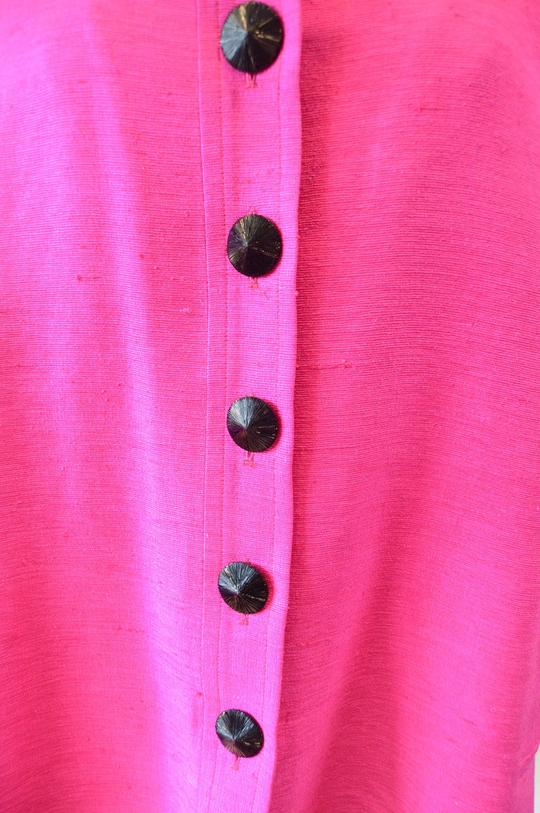 Yves Saint Laurent Vintage Pink Silk and Linen Faille Jacket