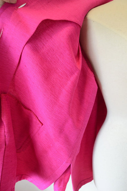 Yves Saint Laurent Vintage Pink Silk and Linen Faille Jacket