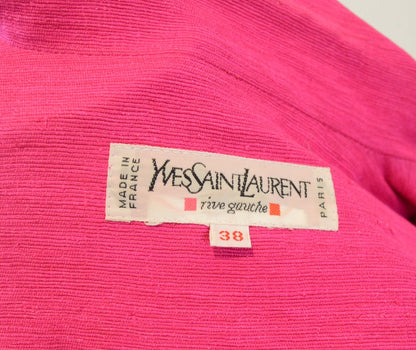 Yves Saint Laurent Vintage Pink Silk and Linen Faille Jacket