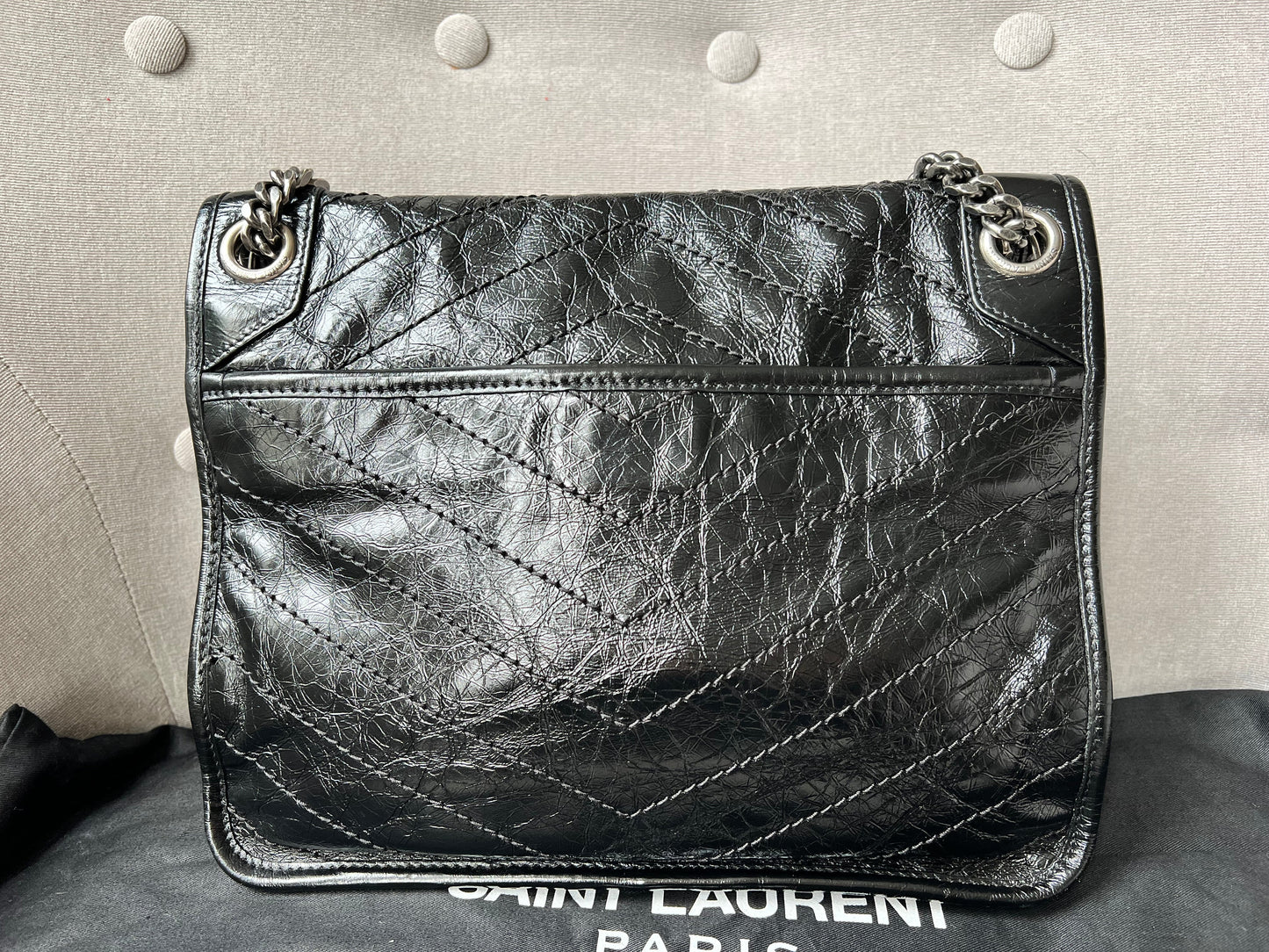 Yves Saint Laurent (YSL) Black Medium Niki Chain Bag