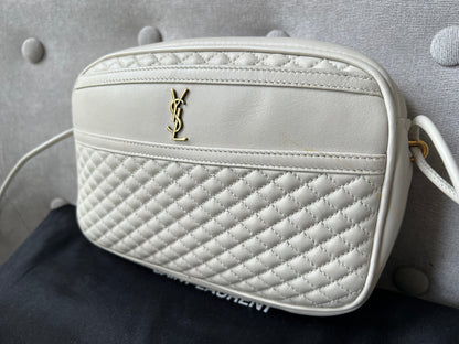 Yves Saint Laurent (YSL) Blanc Vintage Victoire Camera Bag