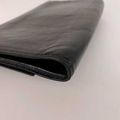 Yves Saint Laurent Black Leather Clutch Wallet