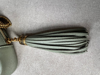 Yves Saint Laurent (YSL) Sage Green Mini Lou Camera Bag