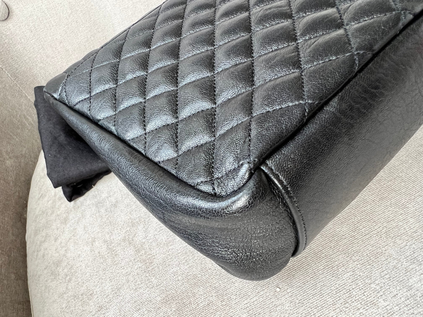 Yves Saint Laurent (YSL) Large Black Lambskin College