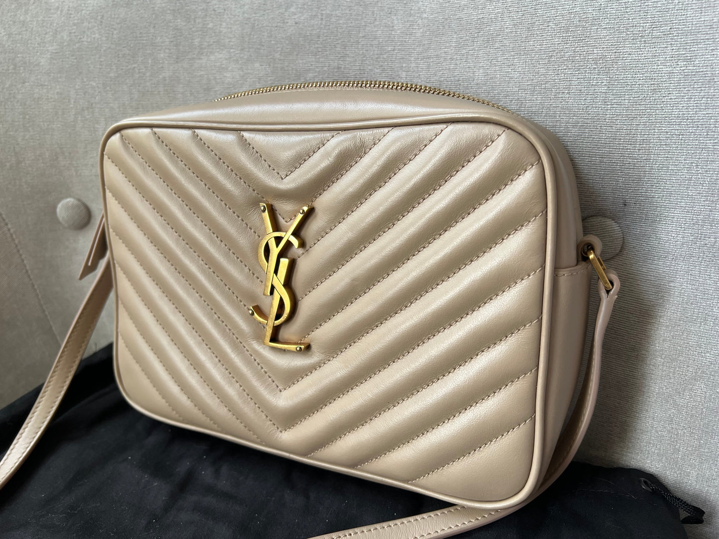 Yves Saint Laurent (YSL) Beige Lou Camera Bag