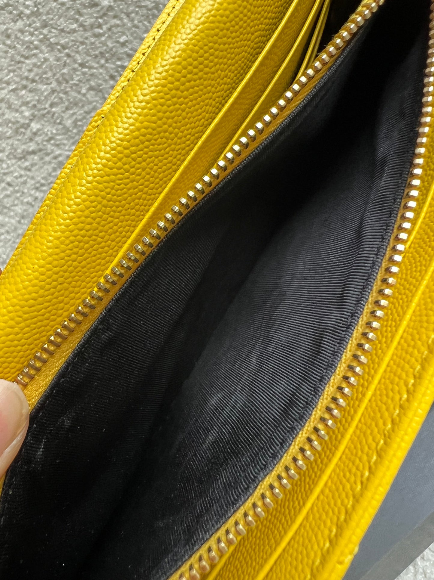 Yves Saint Laurent (YSL) Yellow Envelope Chain Wallet