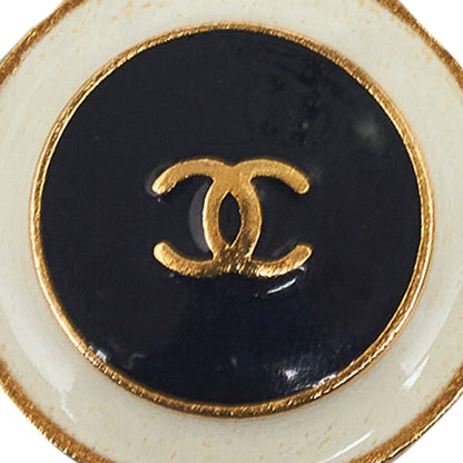 CHANEL Enamel CC Clip-On Earrings Costume Earrings