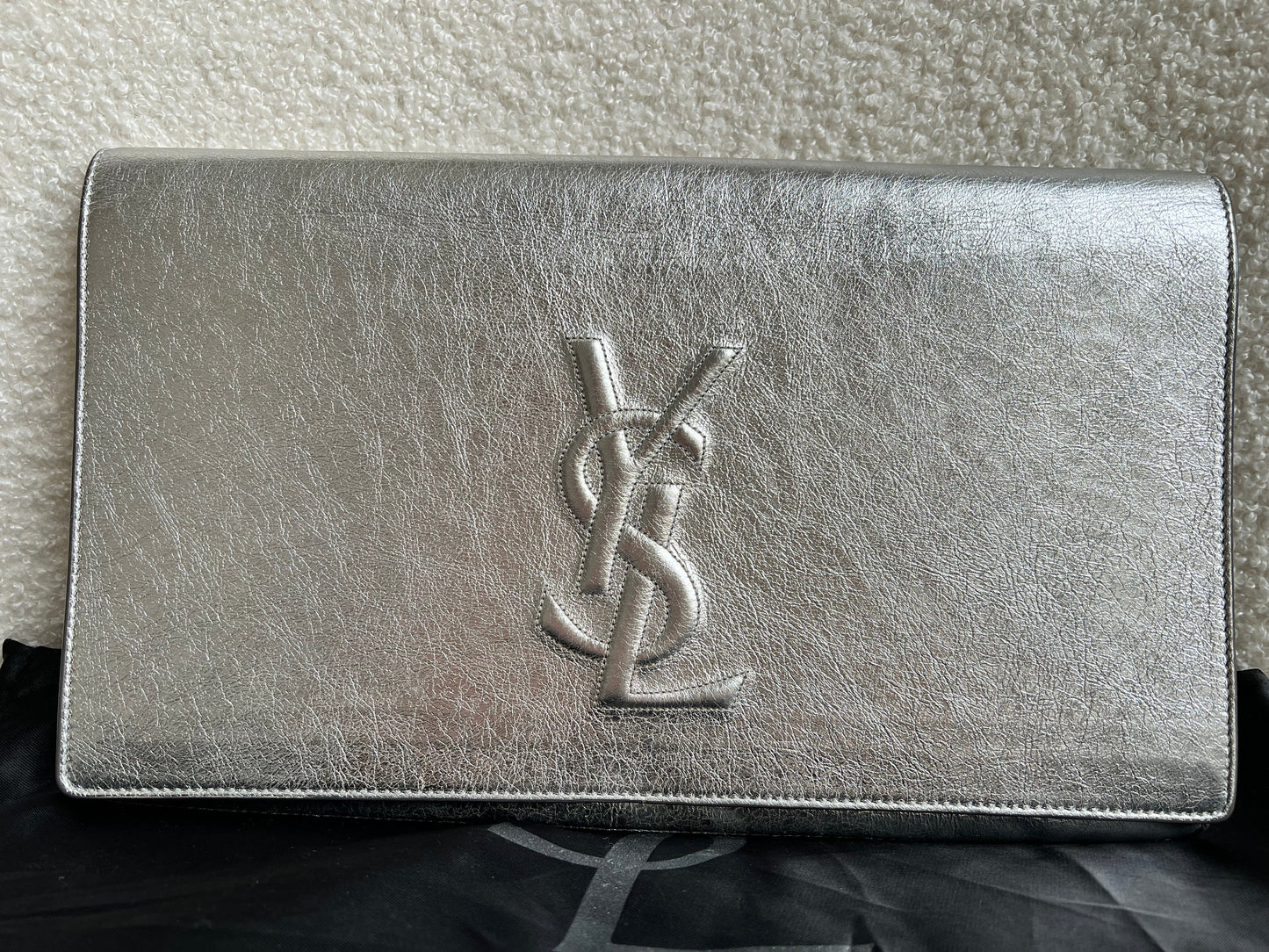 Yves Saint Laurent (YSL) Silver Belle de Jour Clutch