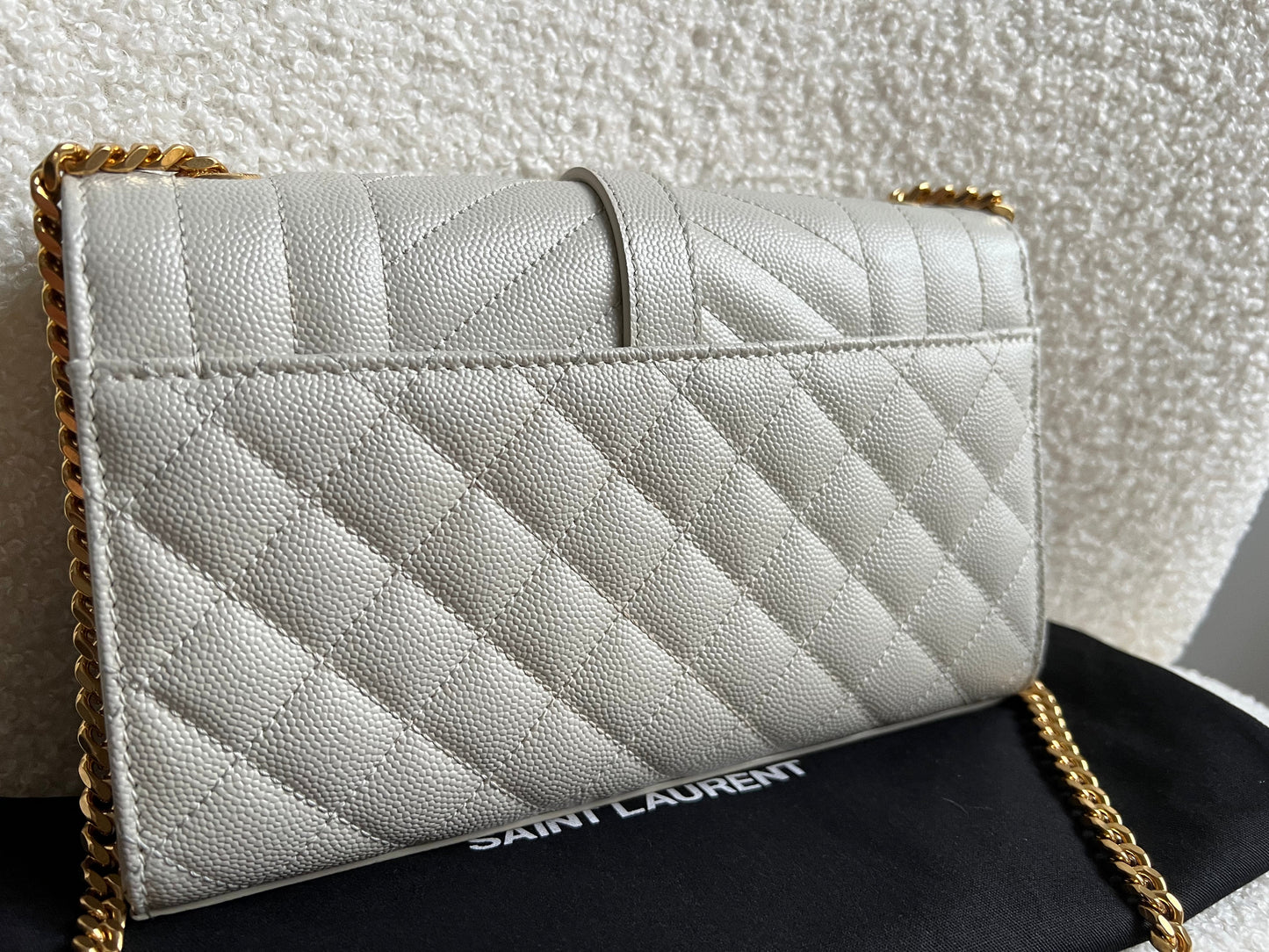 Yves Saint Laurent (YSL) Blanc Vintage Small Envelope Bag