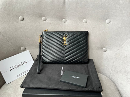 Yves Saint Laurent (YSL) Black Monogram Clutch Pouch