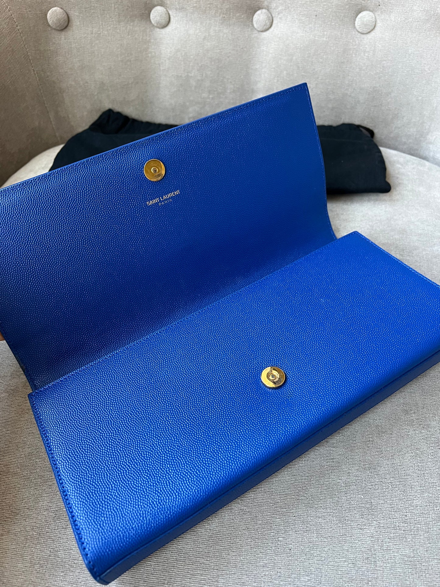 Yves Saint Laurent (YSL) Blue Cassandre Clutch