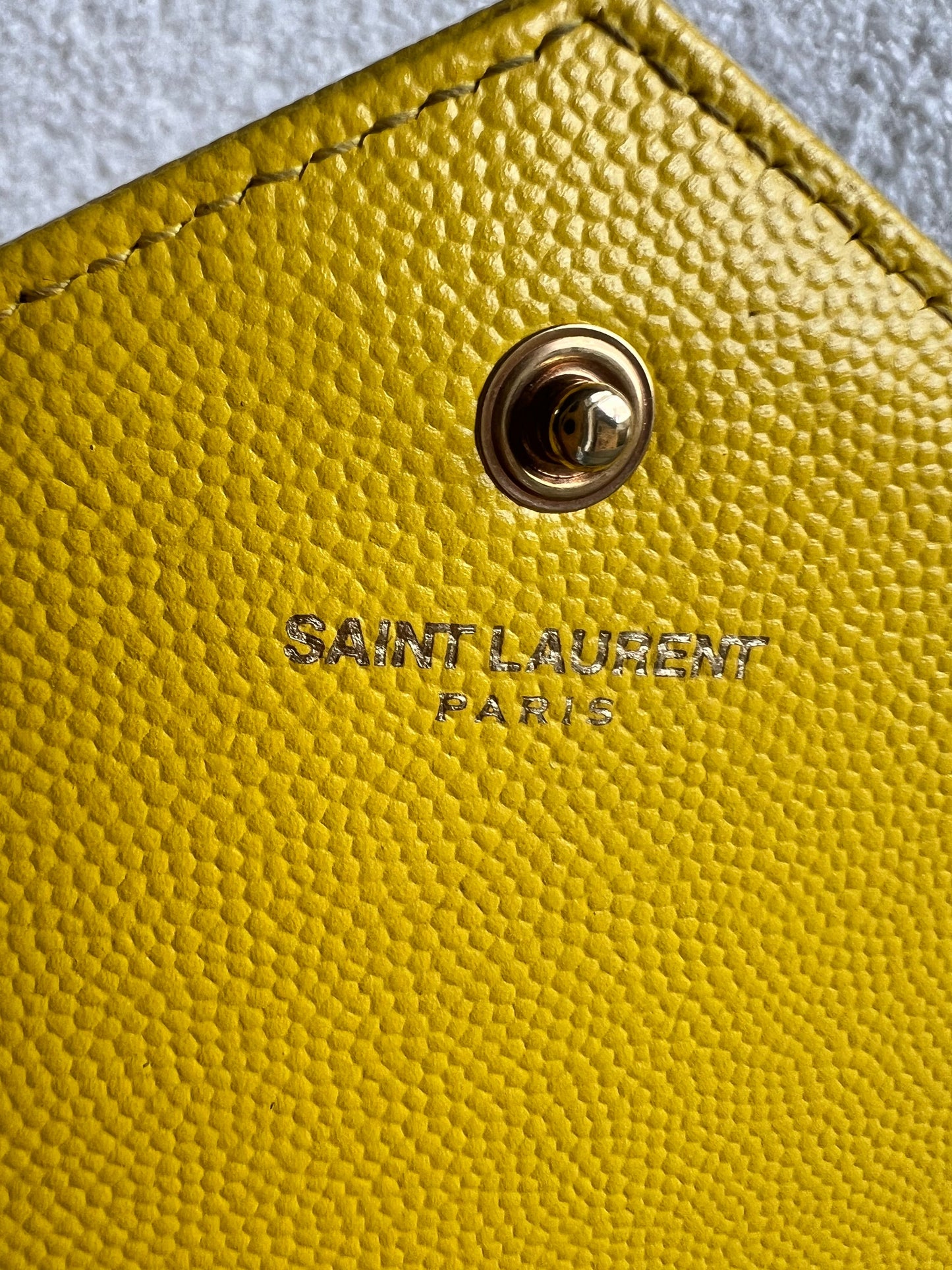 Yves Saint Laurent (YSL) Yellow Envelope Chain Wallet