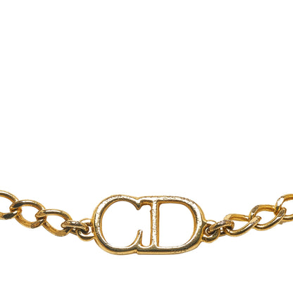 DIOR Logo Pendant Necklace Costume Necklace