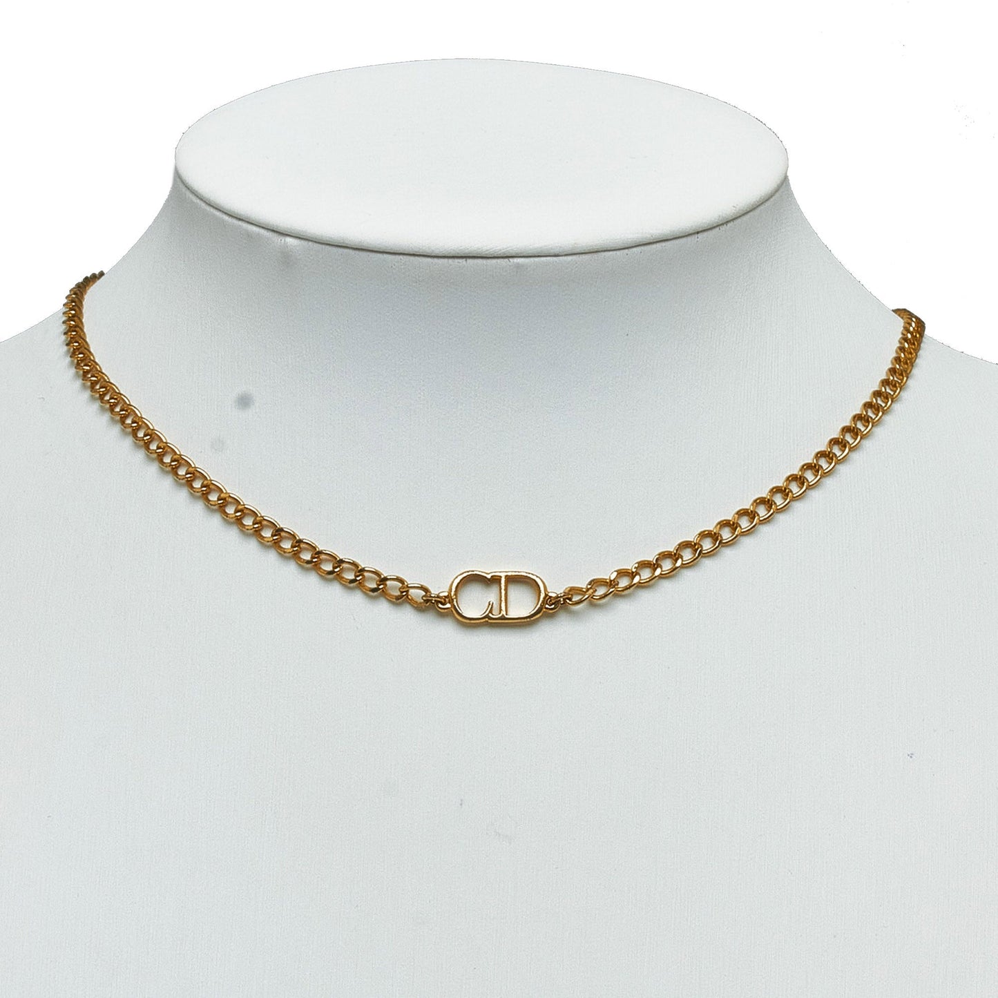 DIOR Logo Pendant Necklace Costume Necklace