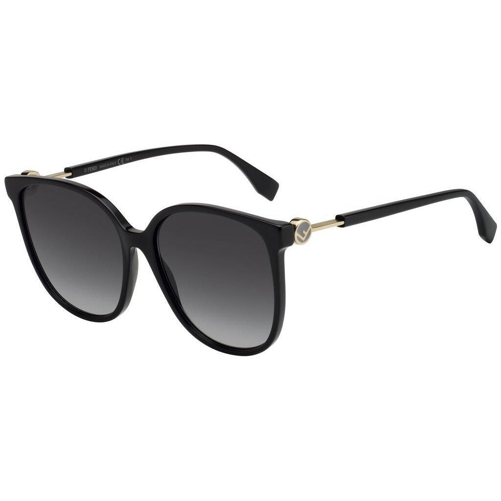 Fendi FF 0374/S Sunglasses Black / Grey Gradient Unisex (S)