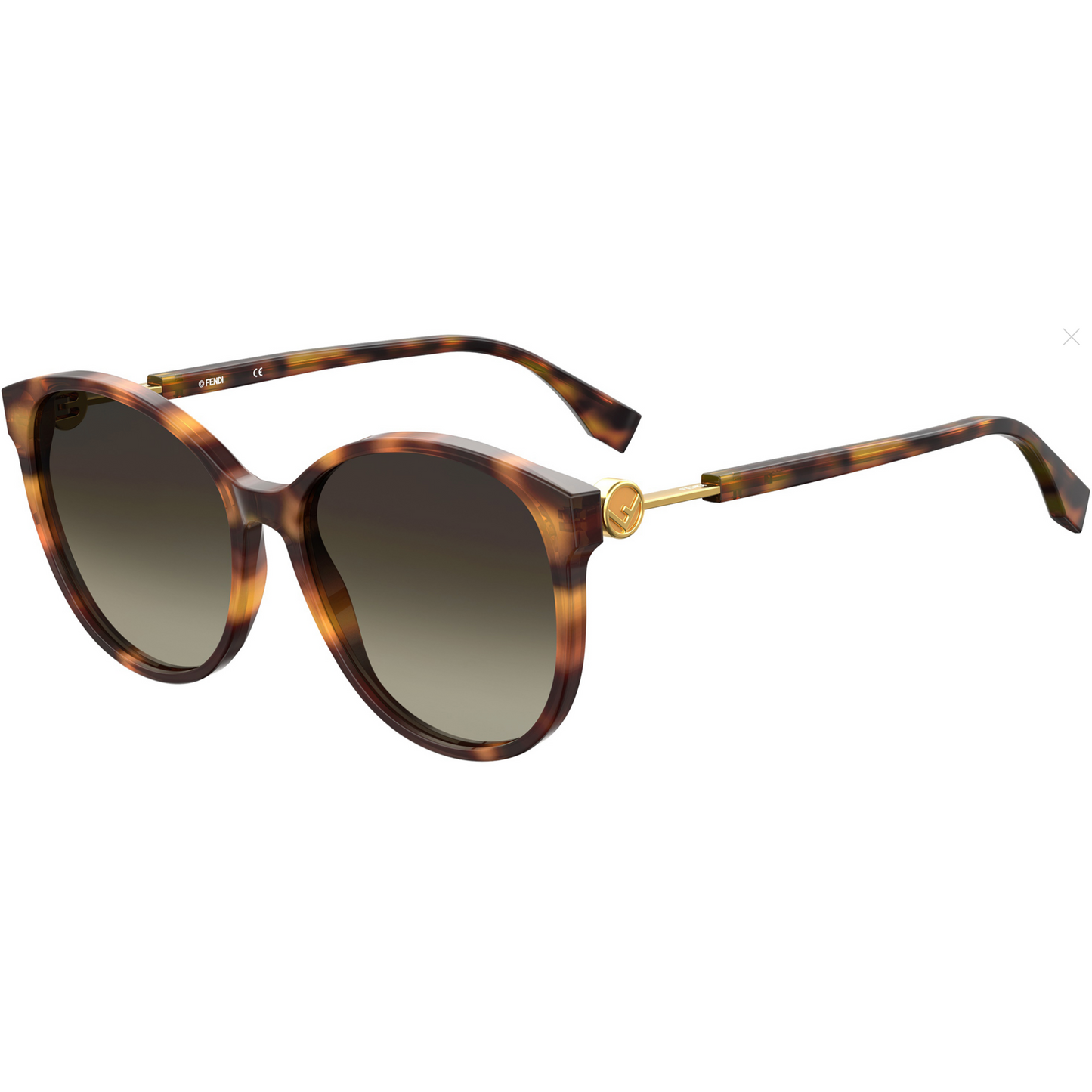 Fendi FF 0412/S Sunglasses Dark Havana / Brown Gradient Women's (S)