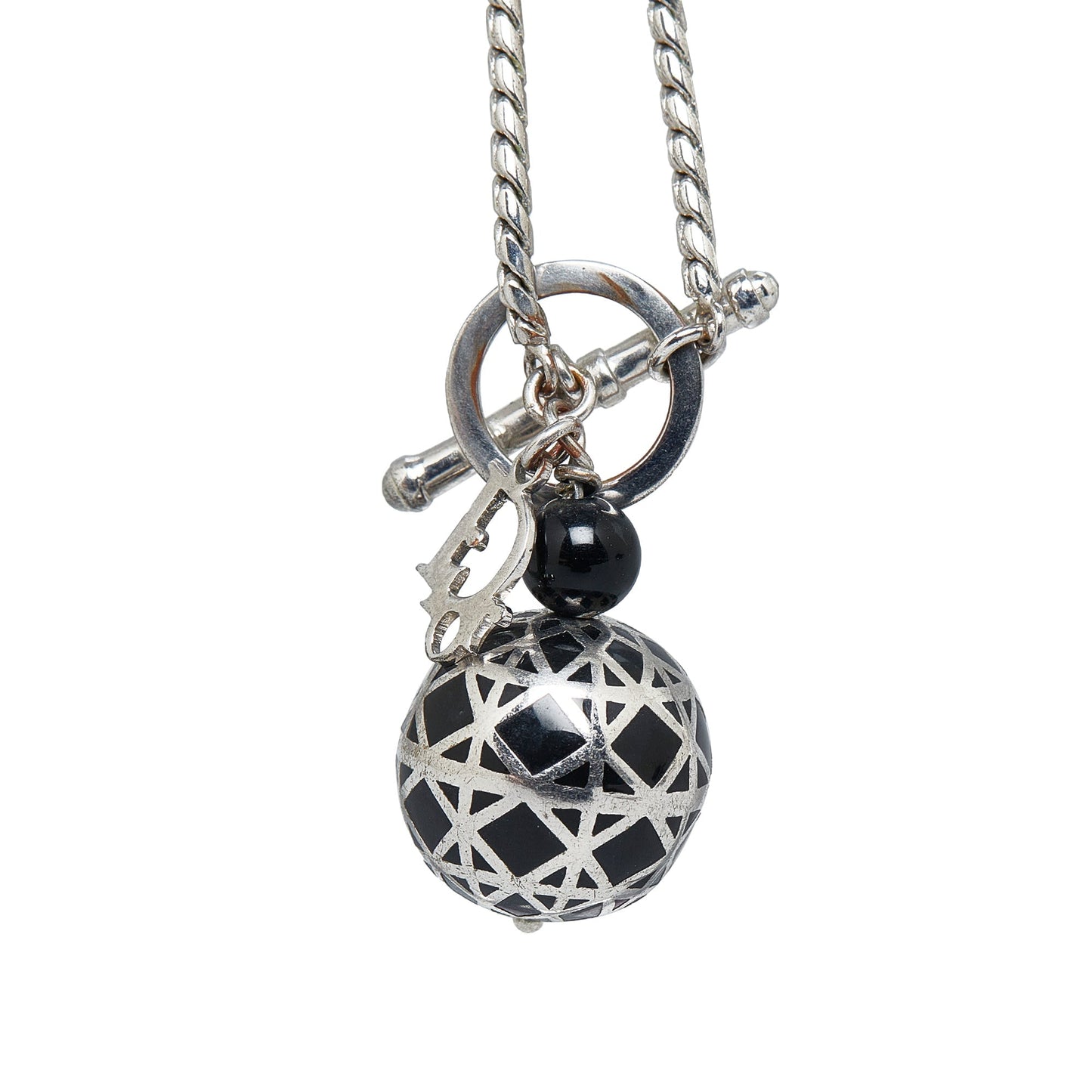 DIOR Cannage Ball Clover Pendant Necklace Costume Necklace