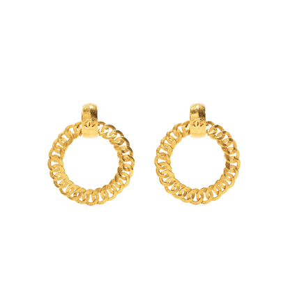 CHANEL 1996 Chunky Chain hoop earrings