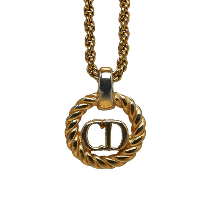 DIOR CD Logo Pendant Necklace Costume Necklace