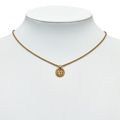 DIOR CD Logo Pendant Necklace Costume Necklace