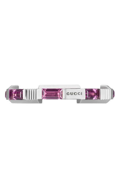 GUCCI Link to Love 18k White Gold & Rubellite Ring YBC662256001