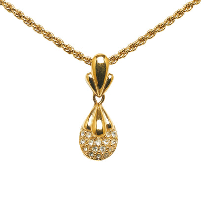 DIOR Rhinestone Pendant Necklace Costume Necklace