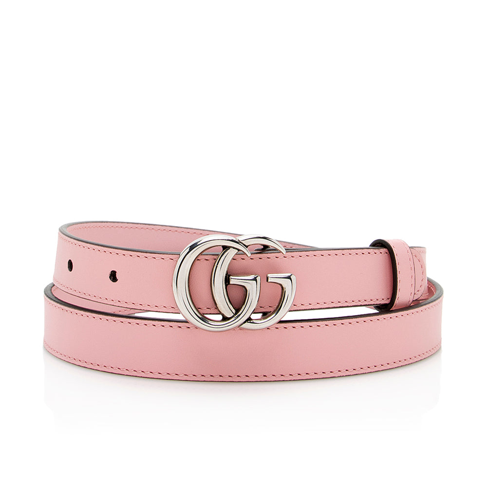 Gucci Leather GG Marmont Slim Belt - Size 32 / 80