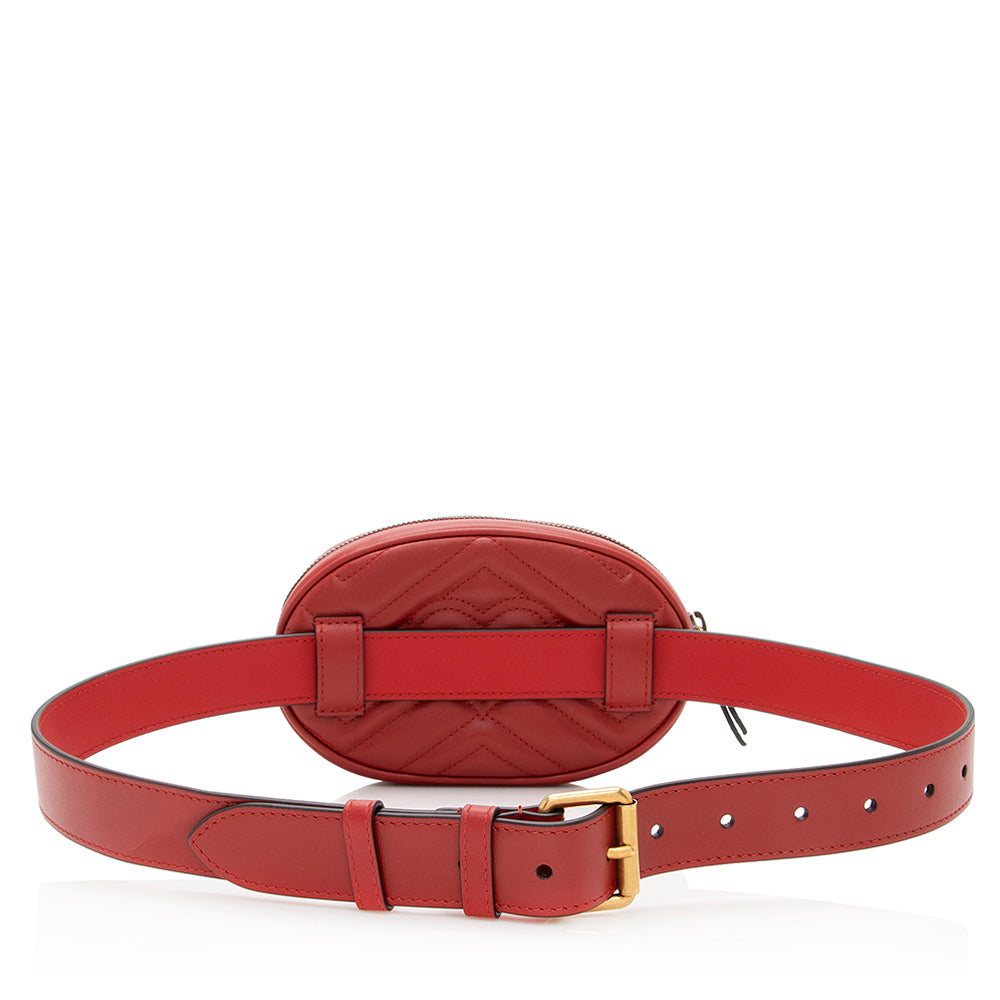 Gucci Matelasse Leather GG Marmont Belt Bag - Size 34 / 85