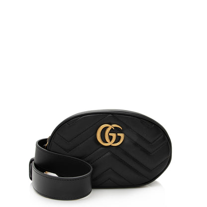 Gucci Matelasse Leather GG Marmont Belt Bag - Size 34 / 85