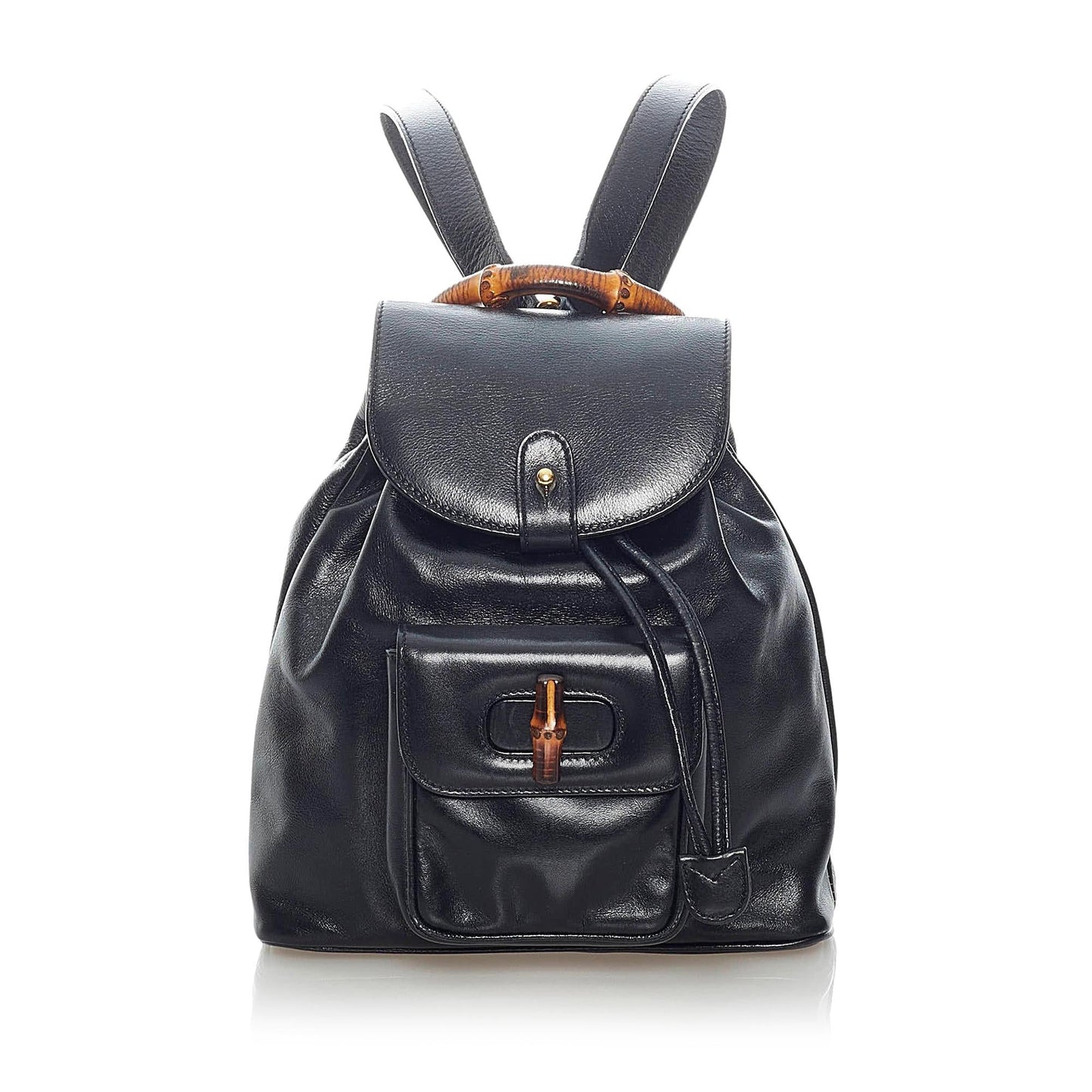 Gucci Mini Bamboo Drawstring Leather Backpack