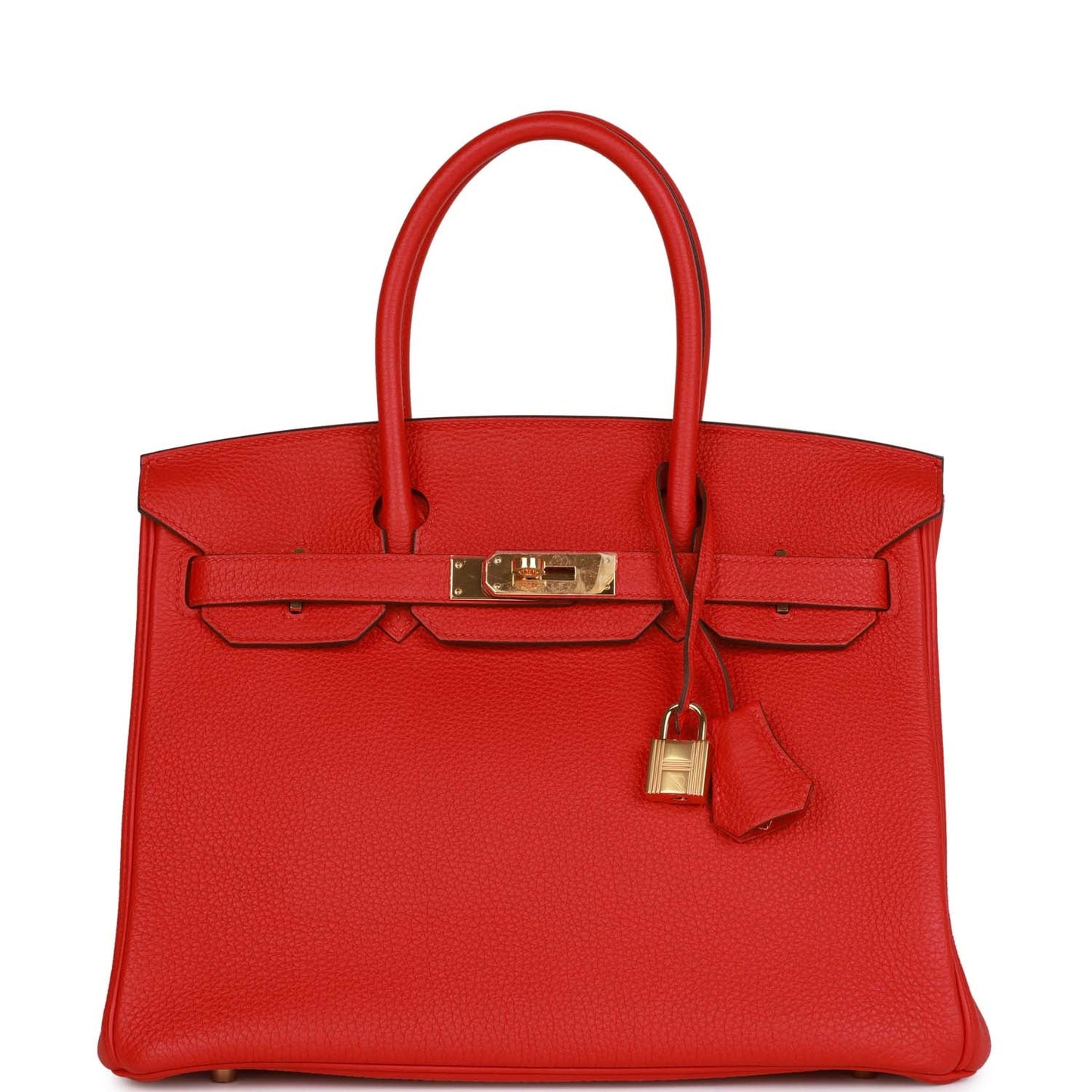 Pre-owned Hermes Birkin 30 Rouge de Coeur Togo Gold Hardware