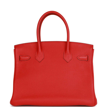 Pre-owned Hermes Birkin 30 Rouge de Coeur Togo Gold Hardware