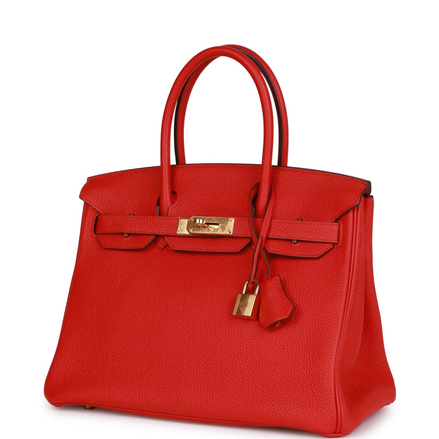 Pre-owned Hermes Birkin 30 Rouge de Coeur Togo Gold Hardware