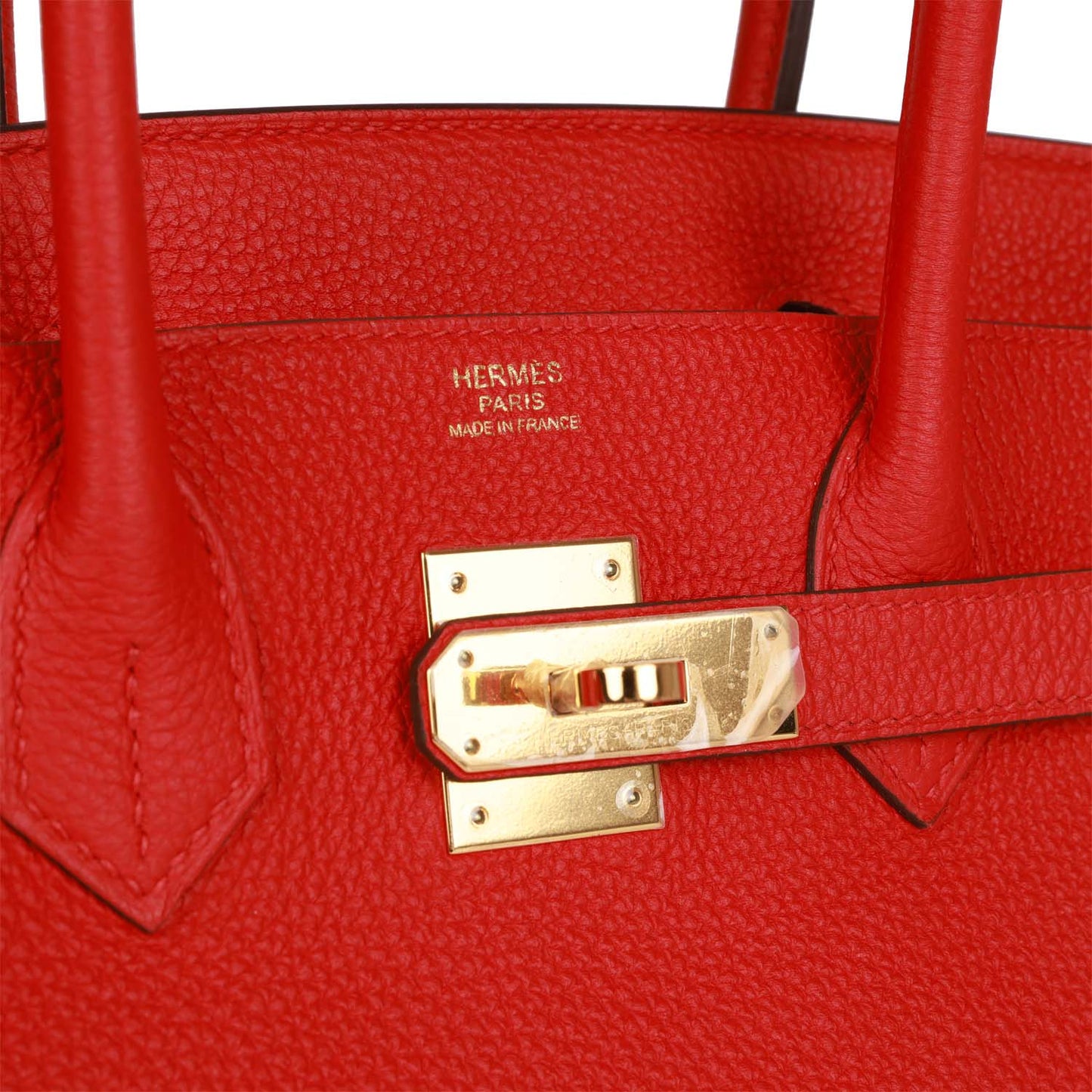 Pre-owned Hermes Birkin 30 Rouge de Coeur Togo Gold Hardware