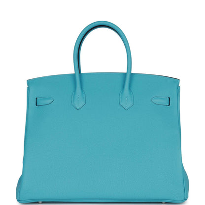 Hermes Special Order (HSS) Birkin 35 Bleu du Nord Verso Togo Brushed Palladium Hardware