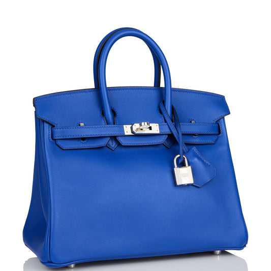 Hermes Birkin 25 Bleu Electric Swift Palladium Hardware