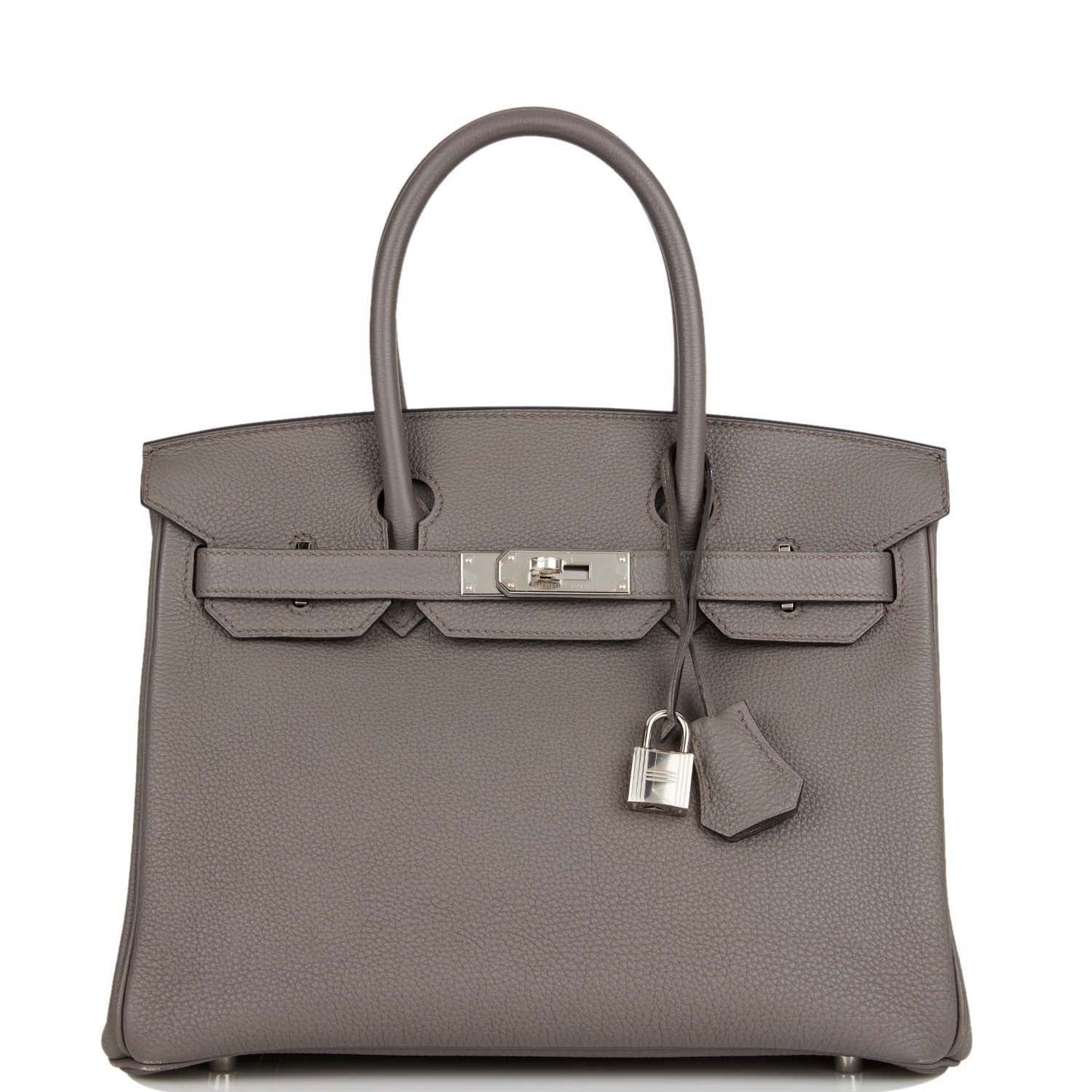 Pre-owned Hermes Birkin 30 Etain Togo Palladium Hardware