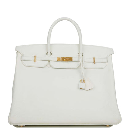 Pre-owned Hermes Special Order (HSS) Birkin 40 White Verso Togo Gold Hardware