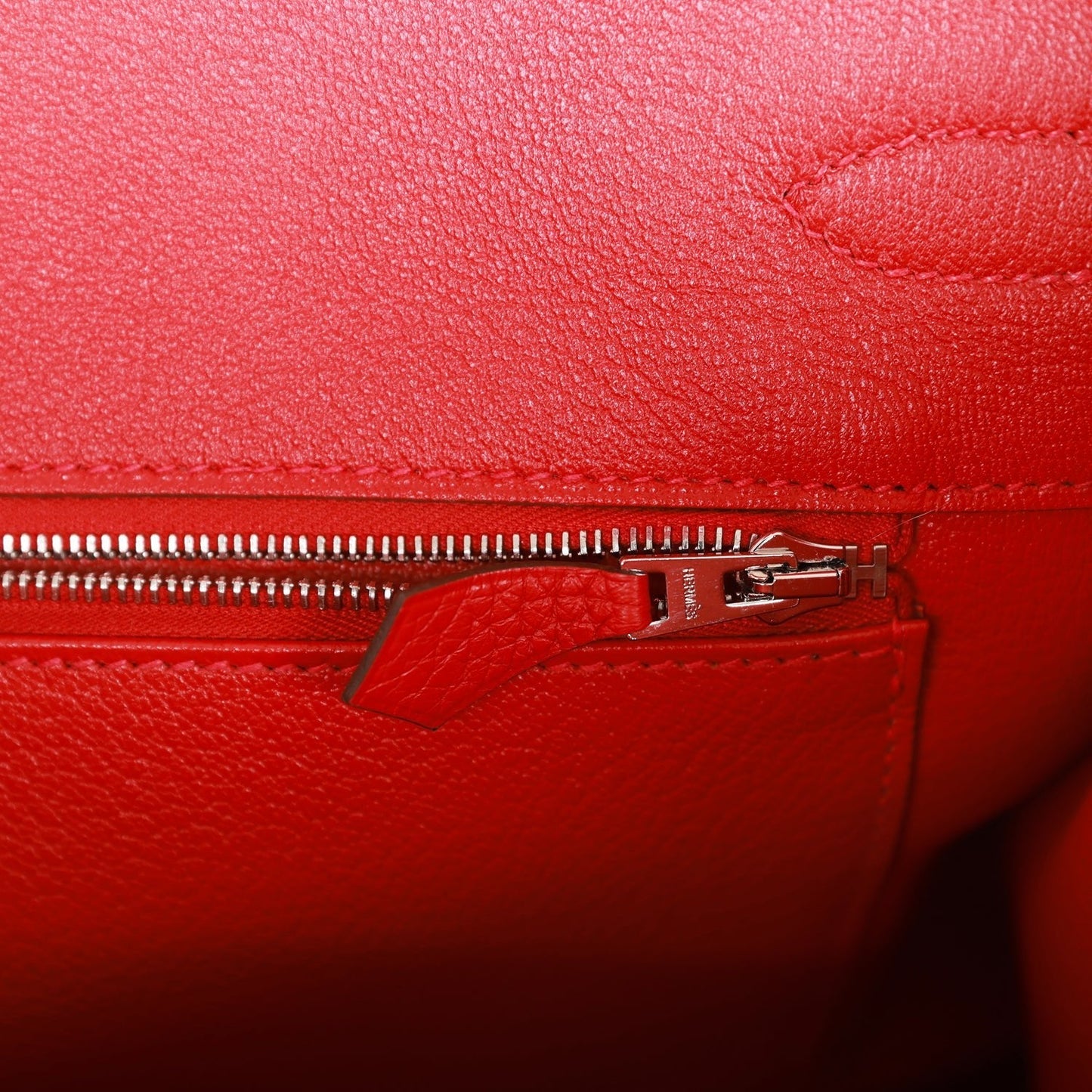 Pre-owned Hermes Birkin 35 Rouge de Coeur Togo Palladium Hardware