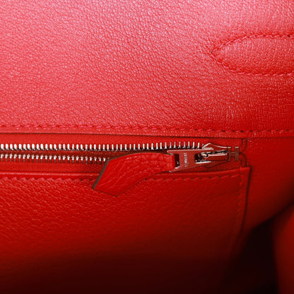 Pre-owned Hermes Birkin 35 Rouge de Coeur Togo Palladium Hardware