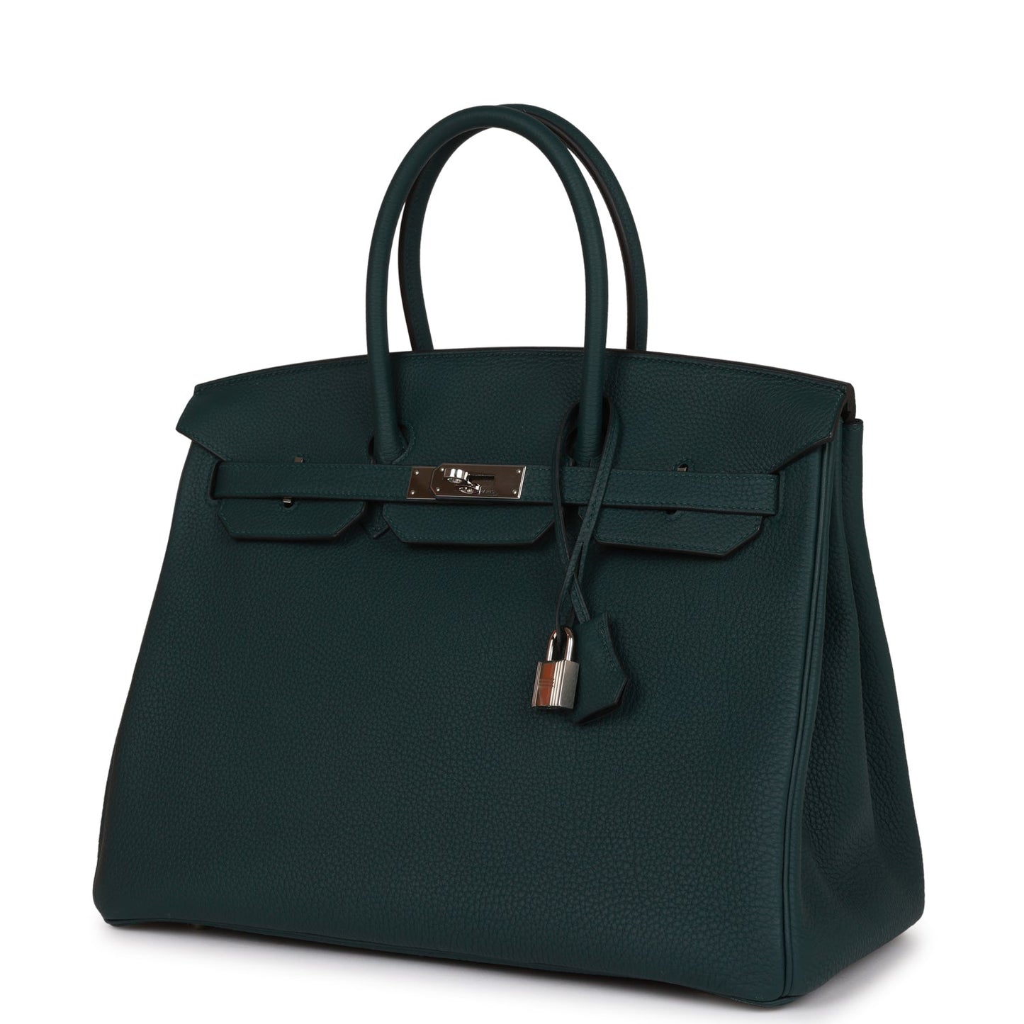 Pre-owned Hermes Birkin 35 Vert Cypress Togo Palladium Hardware